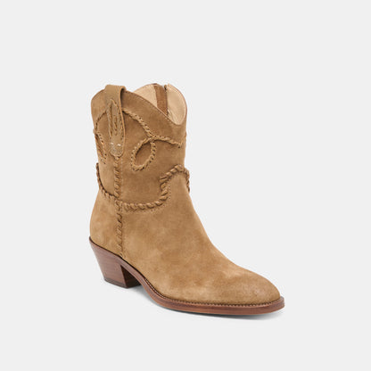 RUDO Lt Brown Suede Western Pointed-Toe Ankle Boots | Dolce Vita Smart Buy