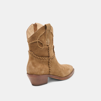RUDO Lt Brown Suede Western Pointed-Toe Ankle Boots | Dolce Vita Smart Buy