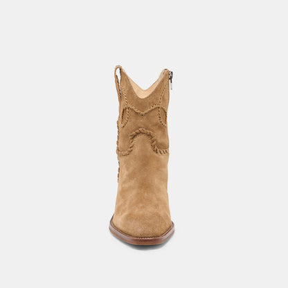 RUDO Lt Brown Suede Western Pointed-Toe Ankle Boots | Dolce Vita Smart Buy