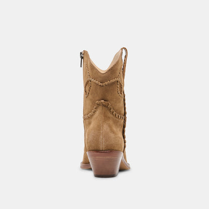 RUDO Lt Brown Suede Western Pointed-Toe Ankle Boots | Dolce Vita Smart Buy