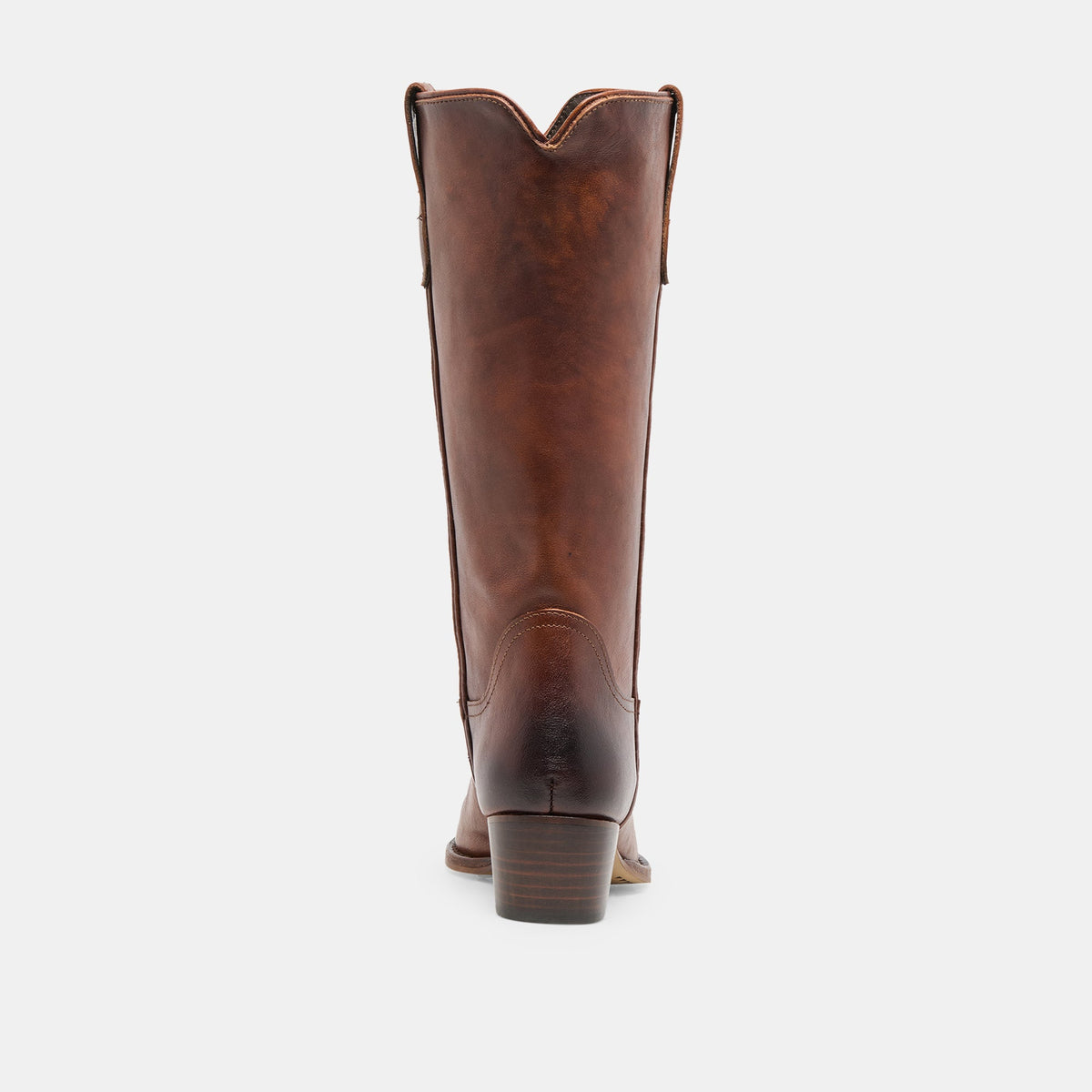 VIGLA Chestnut Leather Pointed-Toe Western Boots | Dolce Vita Signature