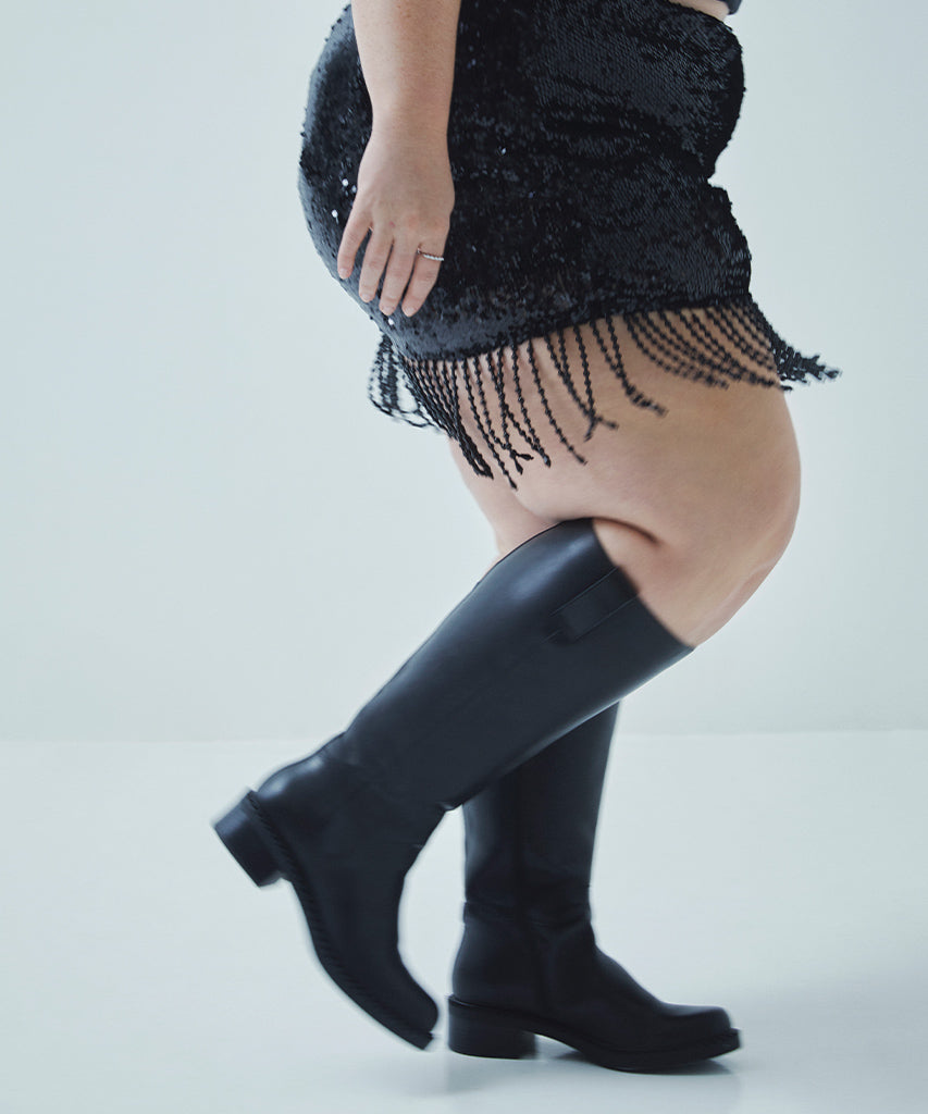 Glory H2O Waterproof Black Leather Extra Wide Calf Boots | Dolce Vita Popular