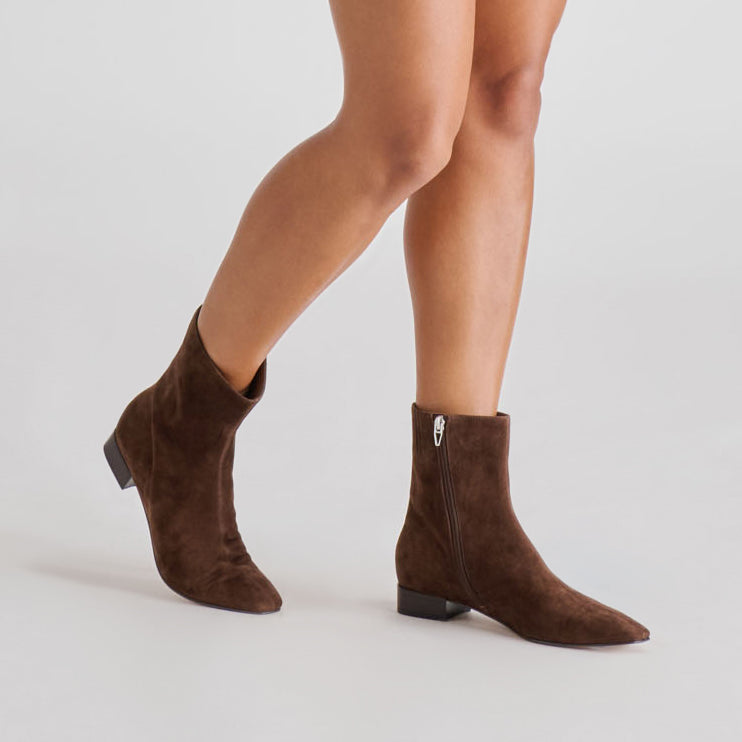 Tarine Dk Brown Nubuck Booties | Dolce Vita Latest