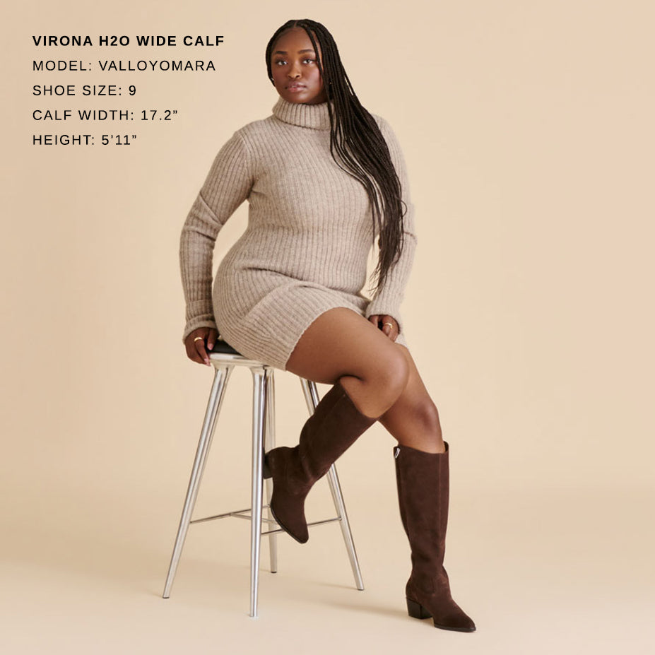 Virona H2O Waterproof Dk Brown Suede Wide Calf Boots | Dolce Vita Special Offer