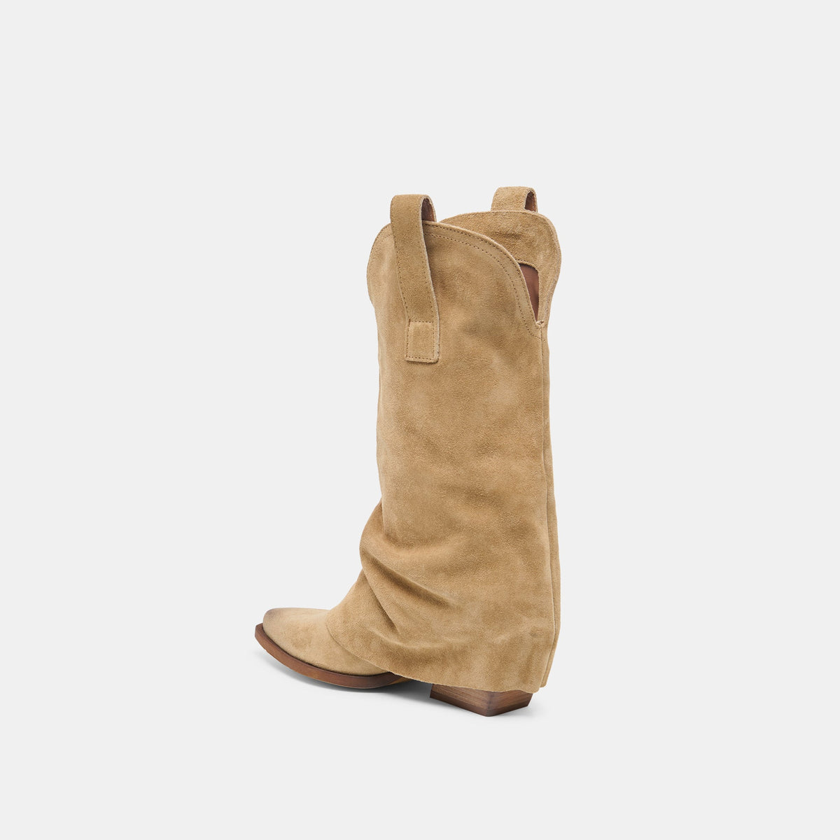 ROGUE Camel Suede Mid-Calf Western Slouch Boots | Dolce Vita Exclusive