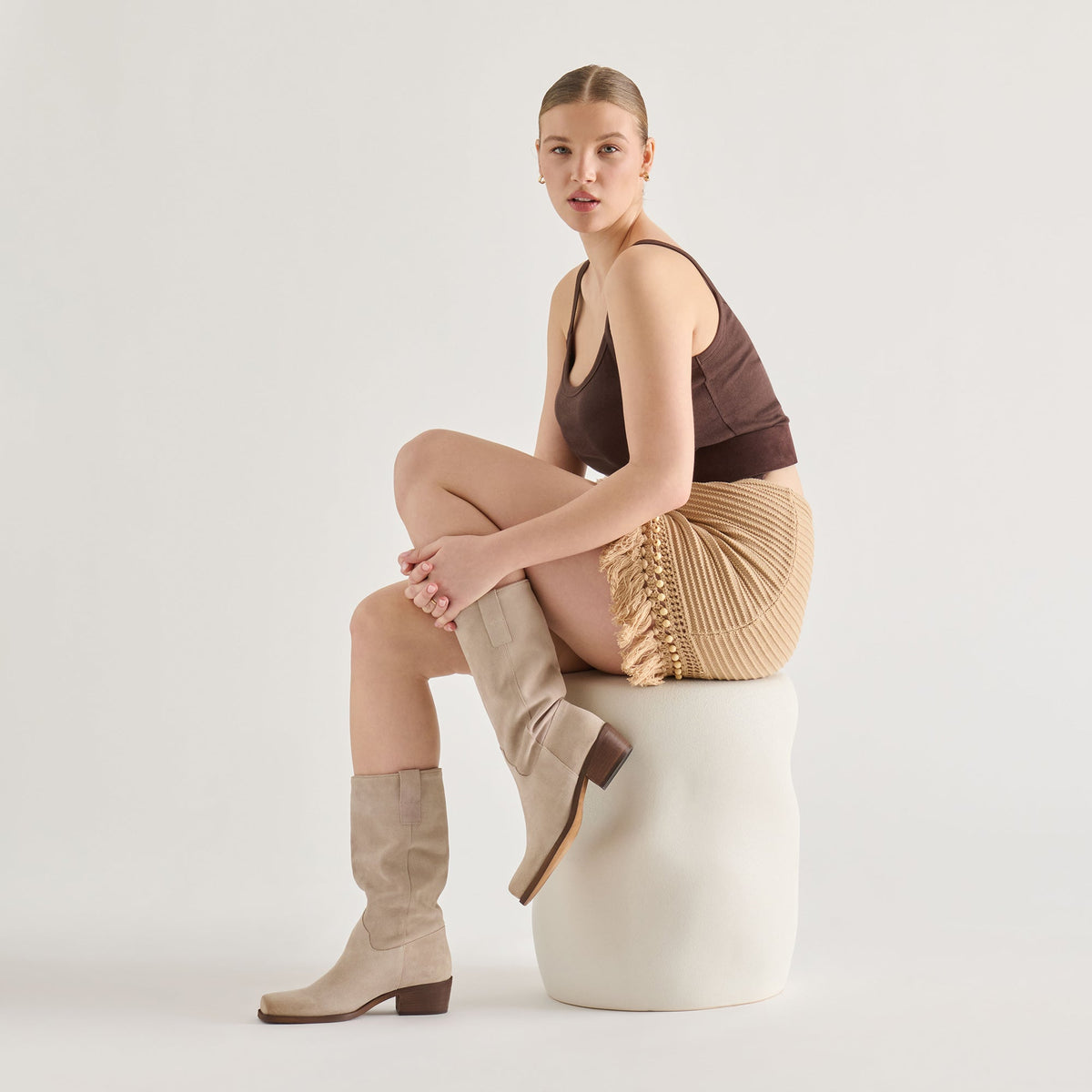 Romie Lt Taupe Suede Boots | Dolce Vita Popular