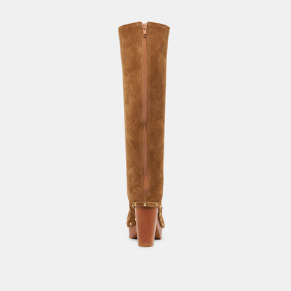 JENNY Chestnut Suede Knee-High Platform Wood Sole Boots | Dolce Vita Customer Favorite