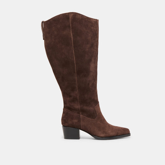 Virona H2O Waterproof Dk Brown Suede Extra Wide Calf Boots | Dolce Vita Classic
