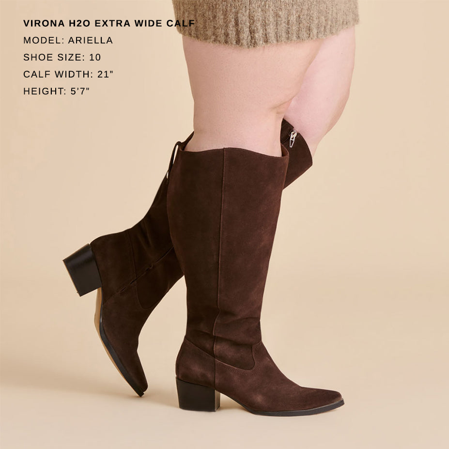 Virona H2O Waterproof Dk Brown Suede Extra Wide Calf Boots | Dolce Vita Classic
