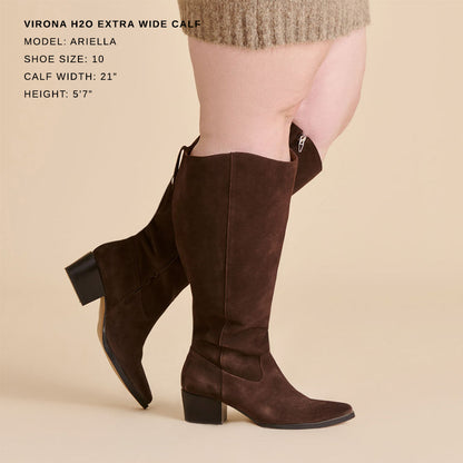 Virona H2O Waterproof Dk Brown Suede Extra Wide Calf Boots | Dolce Vita Classic