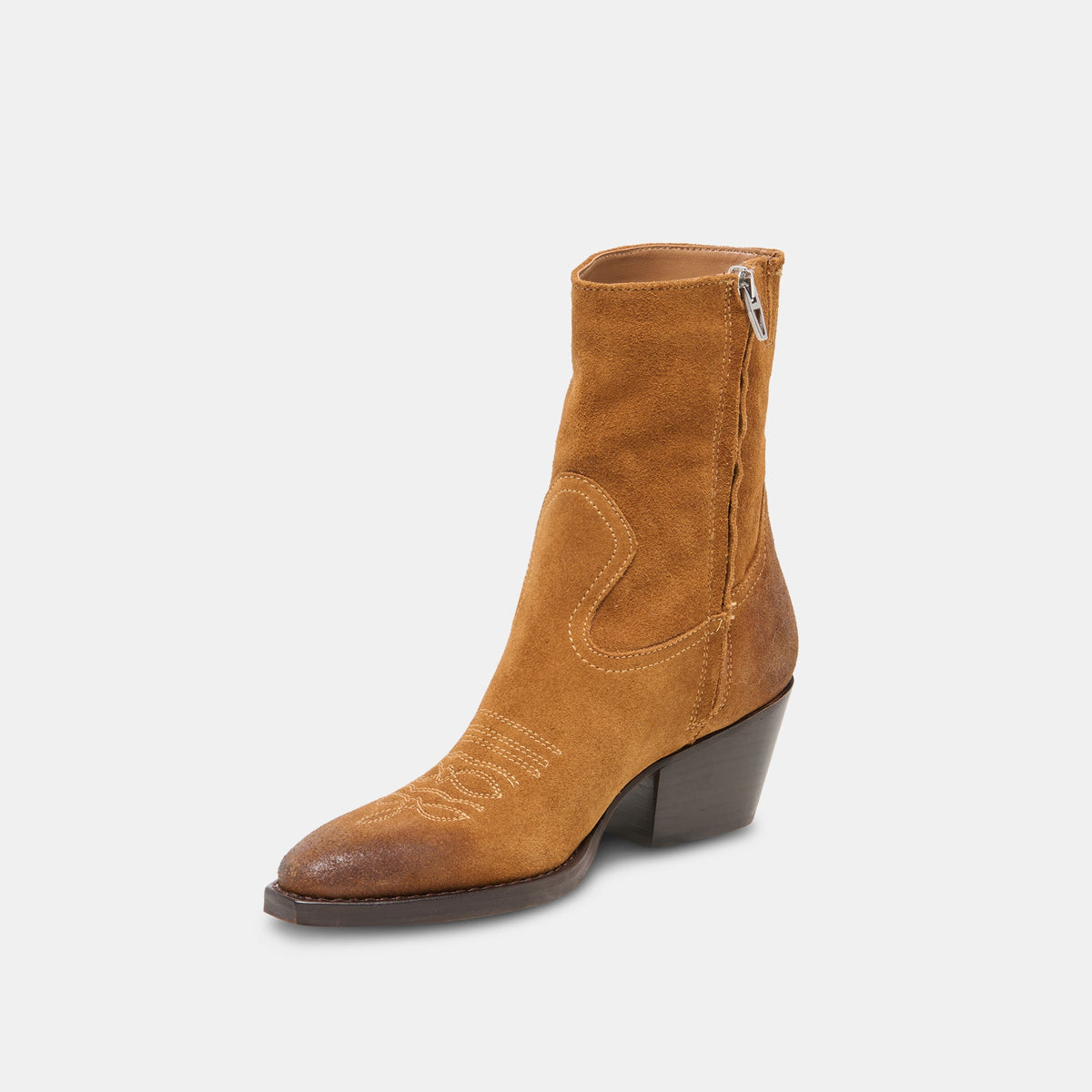 KLYDE Cognac Suede Block Heel Ankle Boots | Dolce Vita Special Offer
