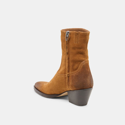 KLYDE Cognac Suede Block Heel Ankle Boots | Dolce Vita Special Offer