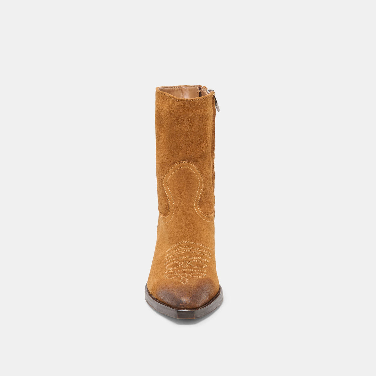 KLYDE Cognac Suede Block Heel Ankle Boots | Dolce Vita Special Offer
