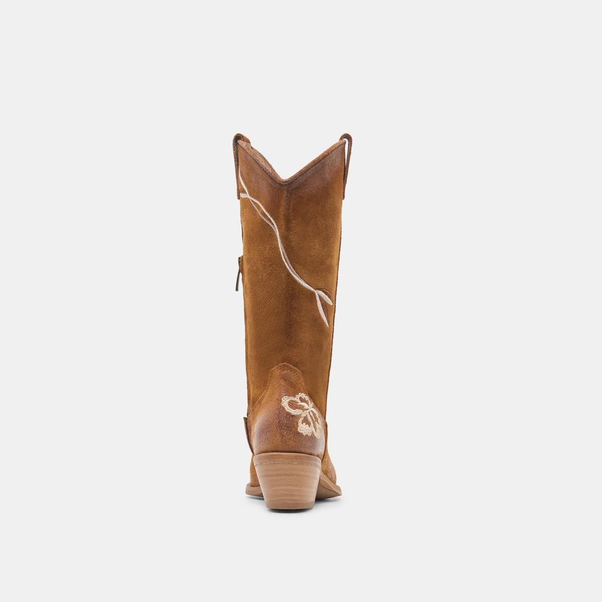 BRANDO Tan Suede Embroidered Pointed-Toe Western Boots | Dolce Vita Everyday