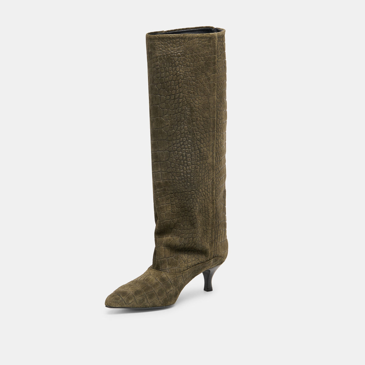 Roxla Olive Croco Embossed Leather Boots | Dolce Vita Quality