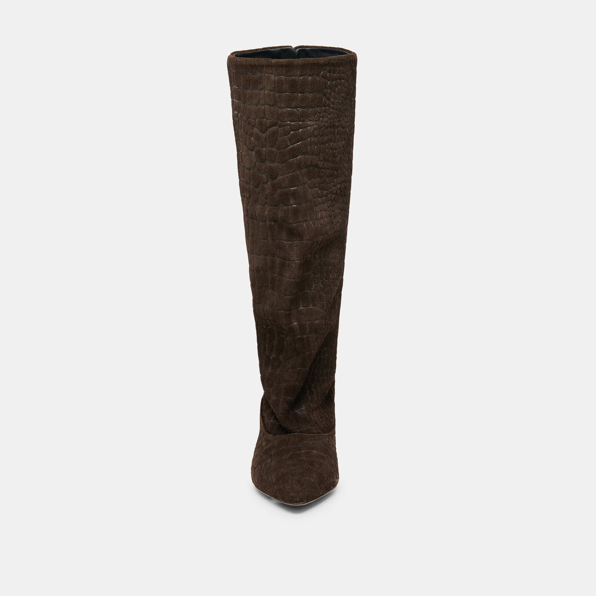 Roxla Dk Chocolate Croco Embossed Leather Boots | Dolce Vita Sale