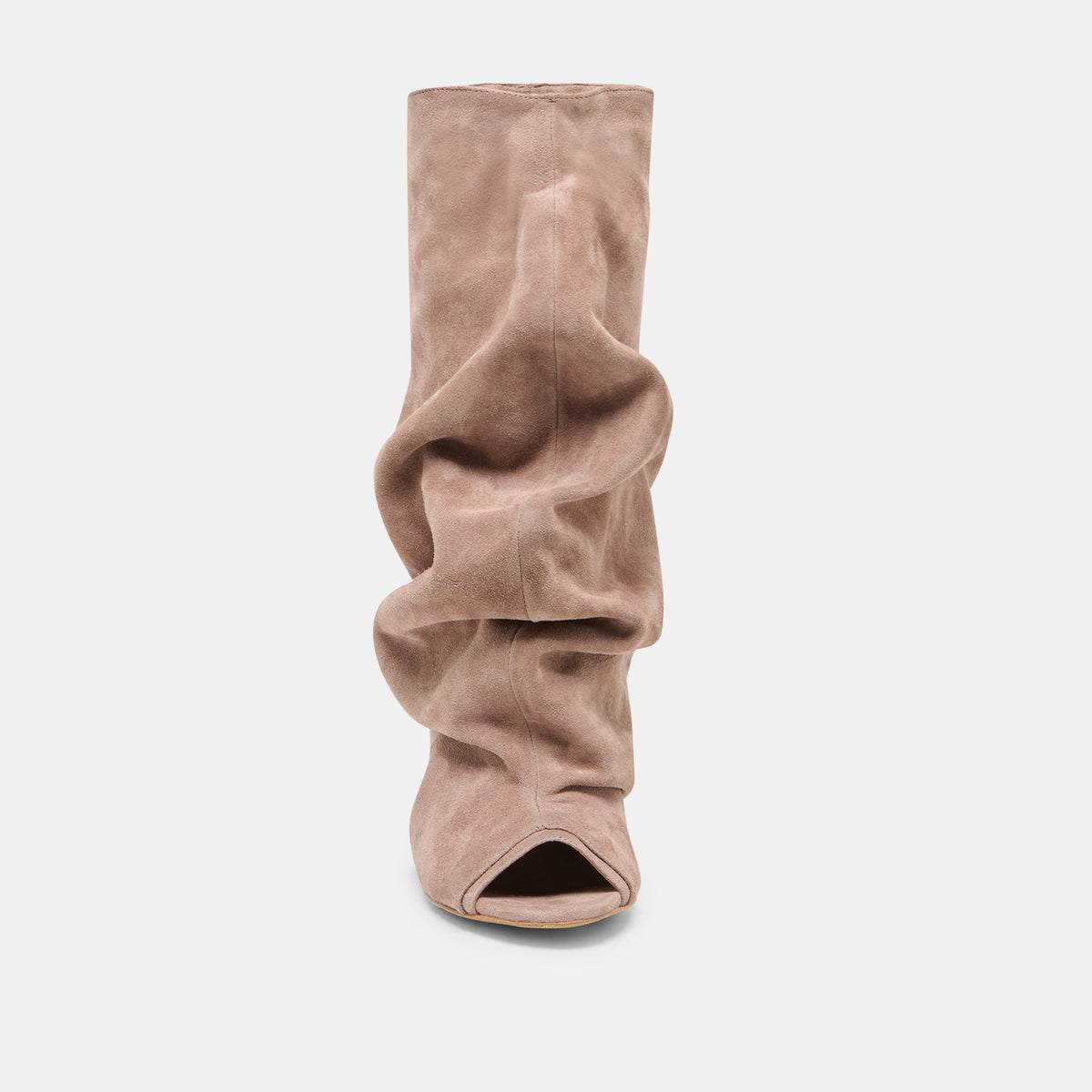 CLYFF Taupe Suede Slouch Foldover Open-Toe Boots | Dolce Vita Exclusive