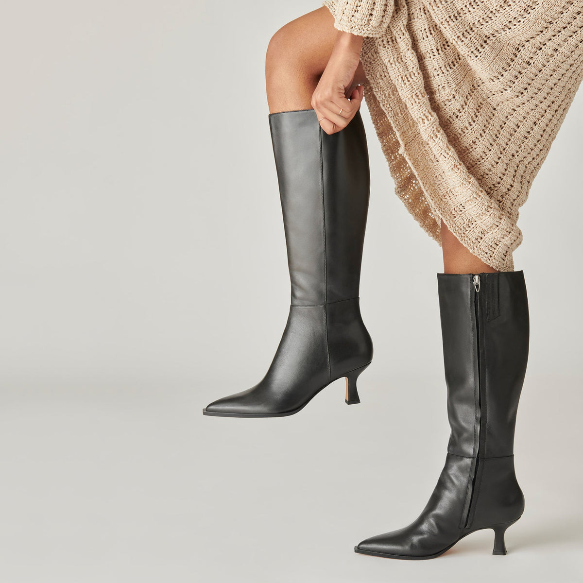 Auggie Black Leather Boots | Dolce Vita Great Value