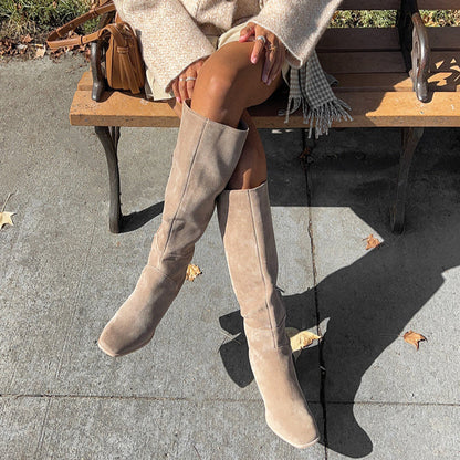 FYNN Boots Truffle Suede | Knee-High Truffle Suede Boots
 – Dolce Vita | Dolce Vita Quality