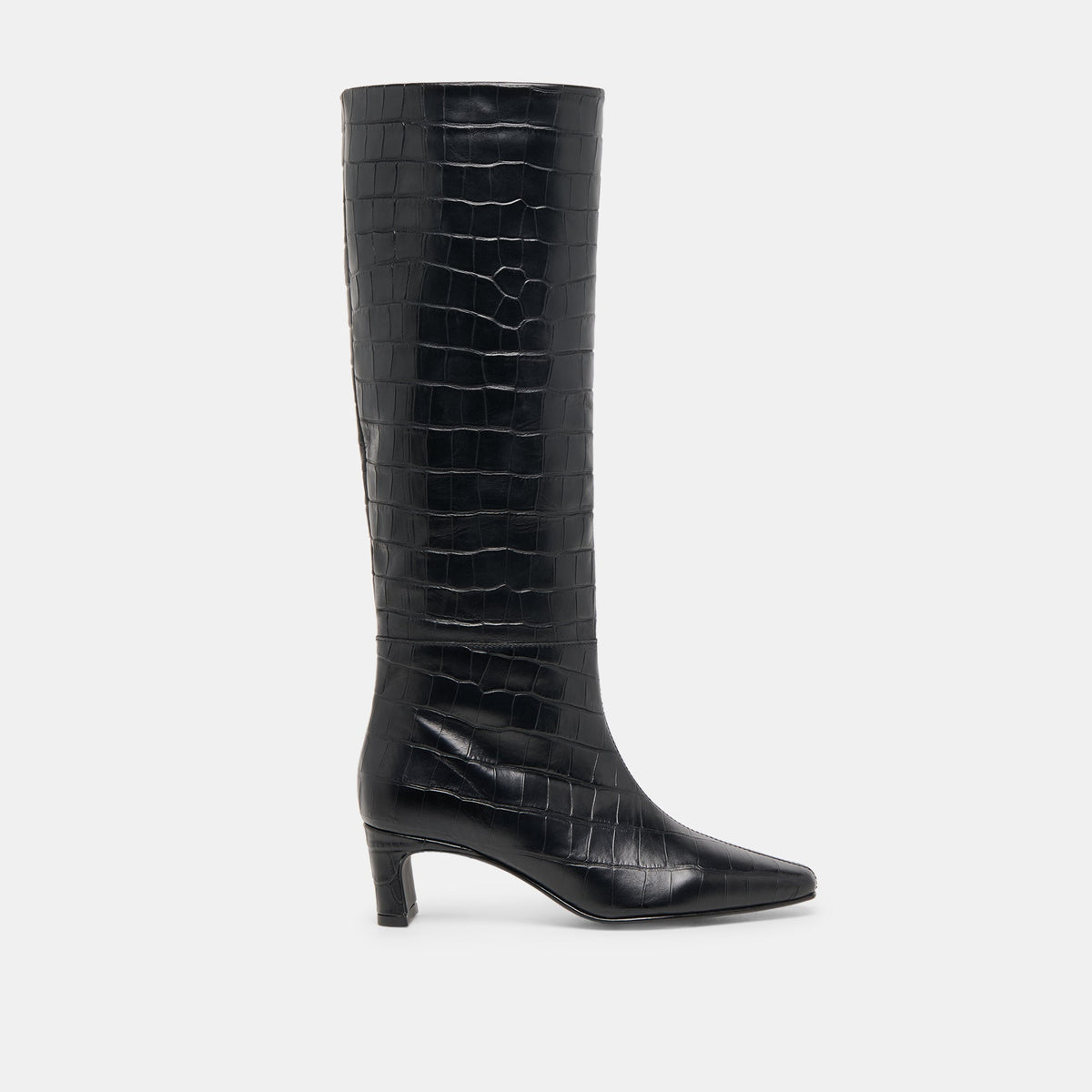 Trixi Noir Croco Embossed Leather Boots | Dolce Vita Trending