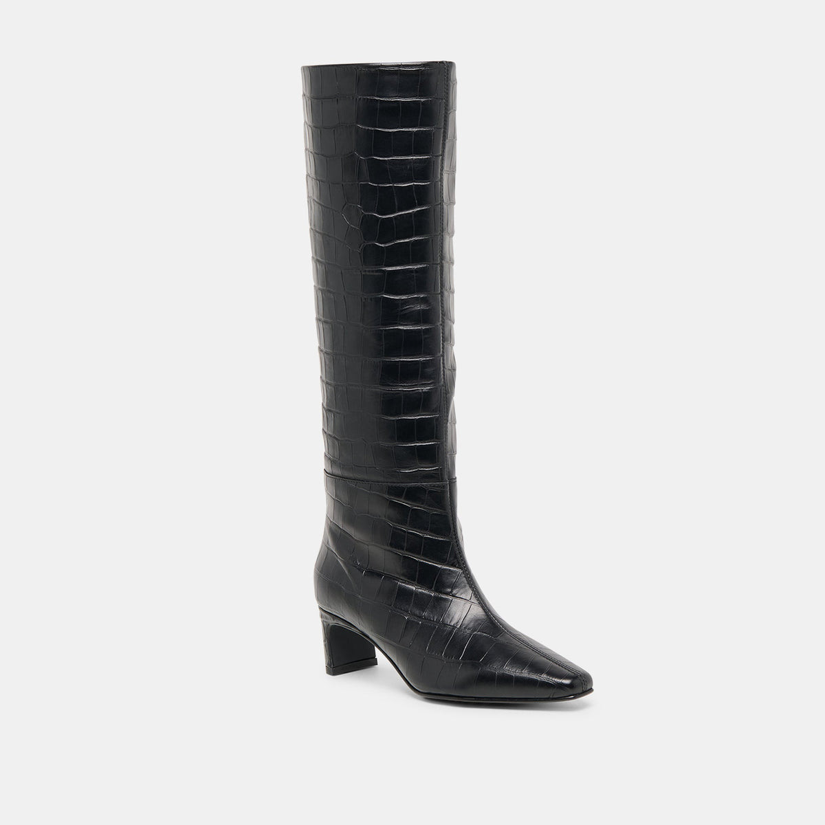 Trixi Noir Croco Embossed Leather Boots | Dolce Vita Trending