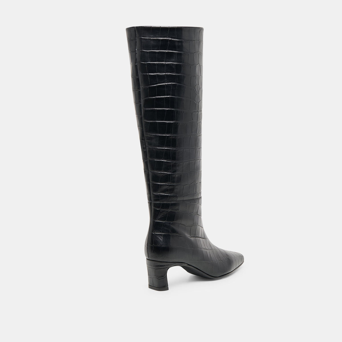 Trixi Noir Croco Embossed Leather Boots | Dolce Vita Trending