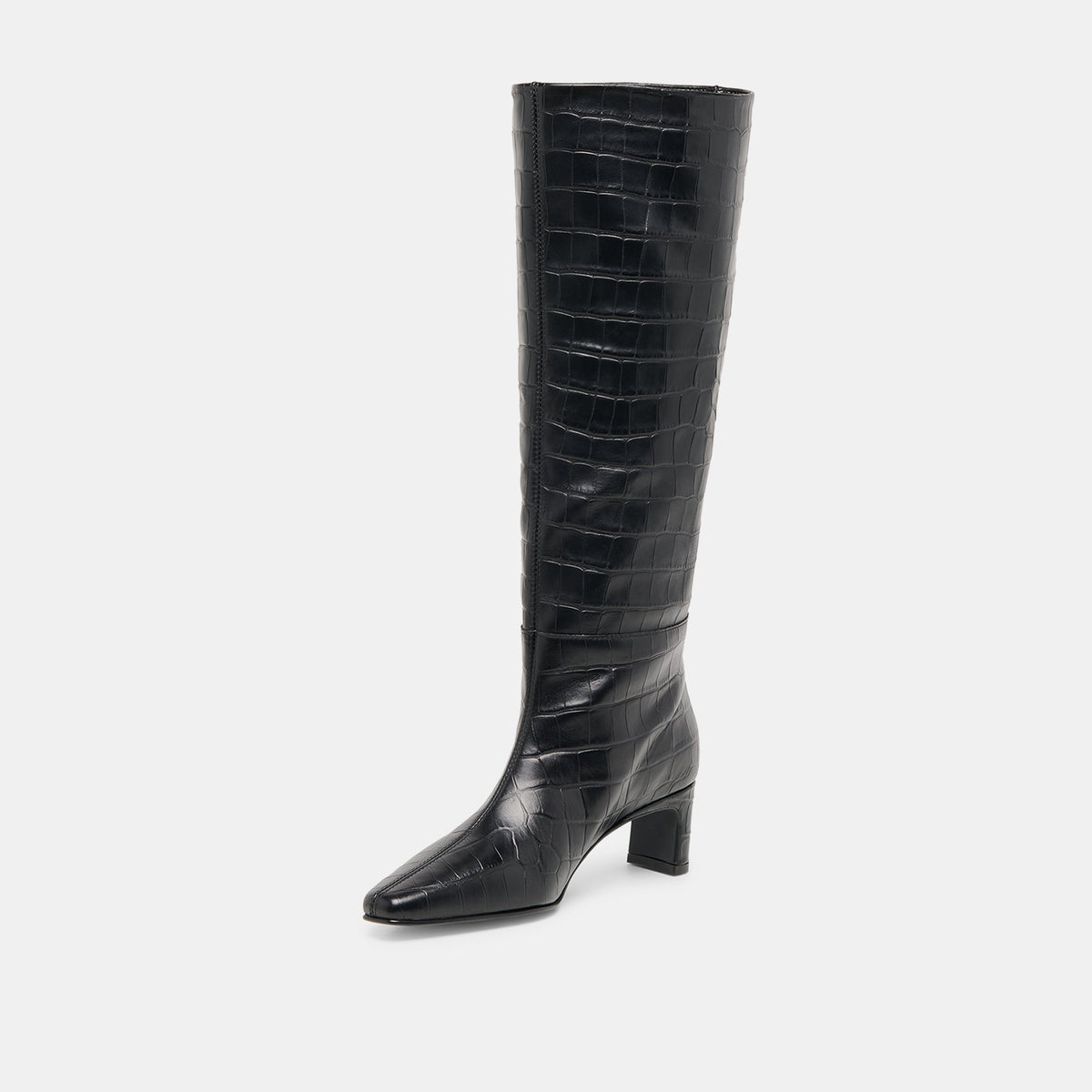 Trixi Noir Croco Embossed Leather Boots | Dolce Vita Trending