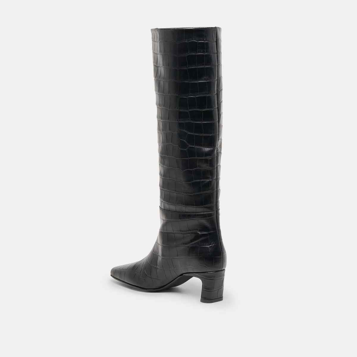 Trixi Noir Croco Embossed Leather Boots | Dolce Vita Trending