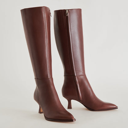 Auggie Wide Calf Boots | Chocolate Leather Boots by Dolce Vita | Dolce Vita Great Value