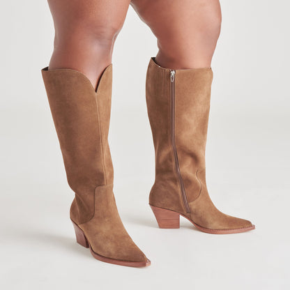 Raj Extra Wide Calf Brown Suede Boots | Suede Wide Calf Boots
 – Dolce Vita | Dolce Vita Signature
