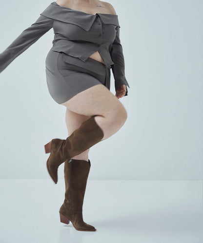 Raj Extra Wide Calf Brown Suede Boots | Suede Wide Calf Boots
 – Dolce Vita | Dolce Vita Signature