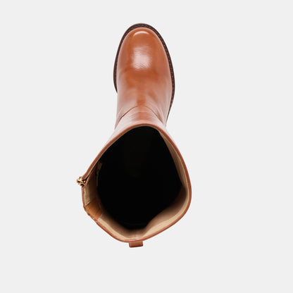 Lucyle Tan Leather Wide Calf Boots | Dolce Vita Sale