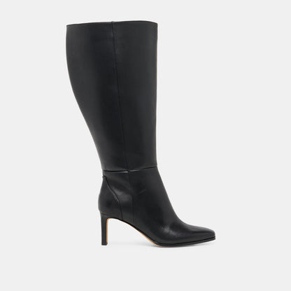 Emmi Black Leather Extra Wide Calf Boots | Dolce Vita Great Value