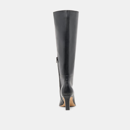 Emmi Black Leather Extra Wide Calf Boots | Dolce Vita Great Value