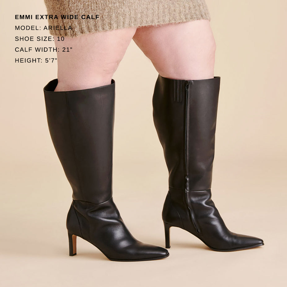 Emmi Black Leather Extra Wide Calf Boots | Dolce Vita Great Value
