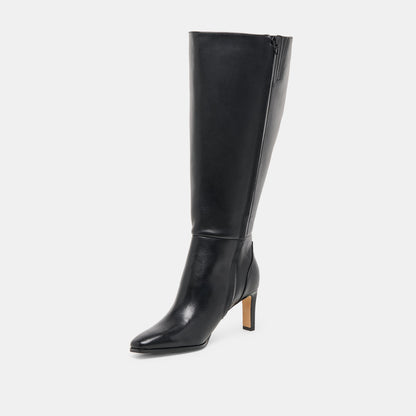 Emmi Black Leather Extra Wide Calf Boots | Dolce Vita Great Value