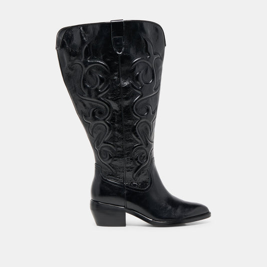 Mirla Black Leather Extra Wide Calf Boots | Dolce Vita Special Offer