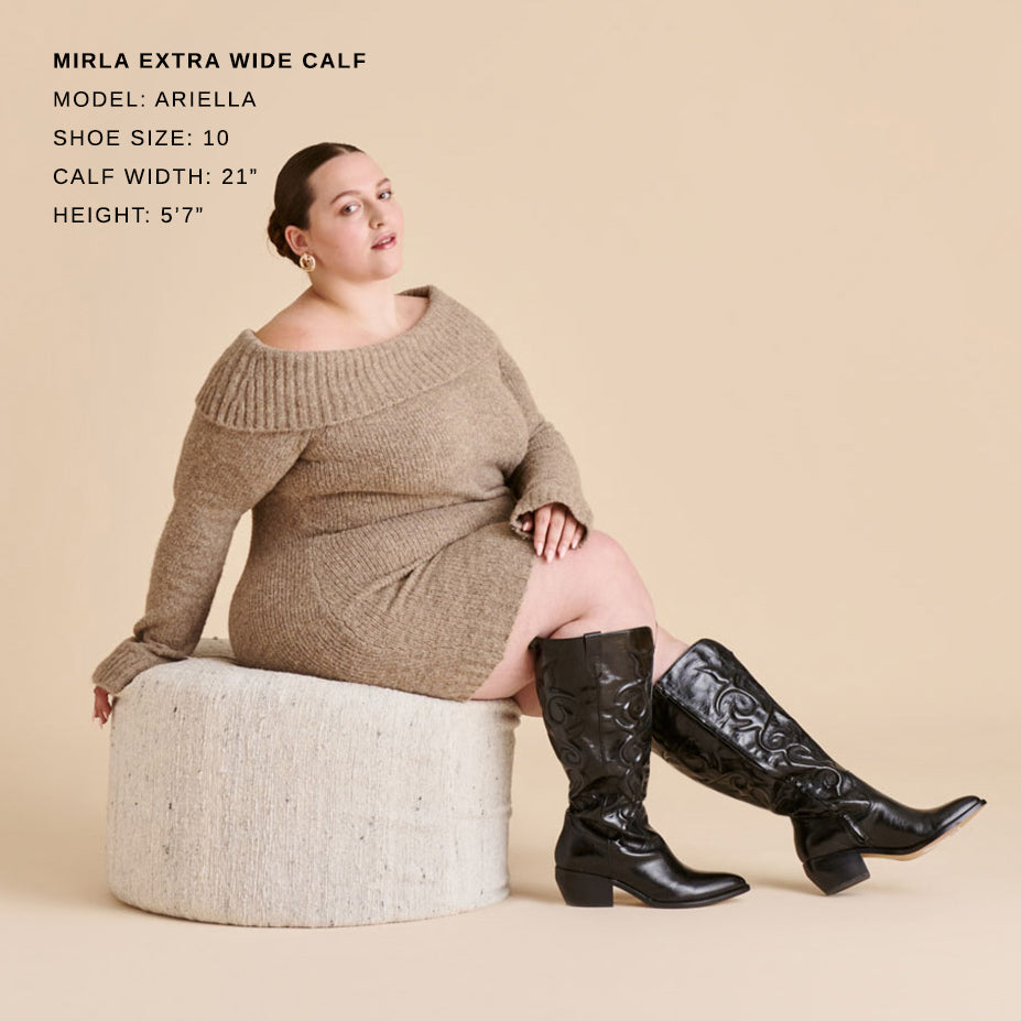 Mirla Black Leather Extra Wide Calf Boots | Dolce Vita Special Offer