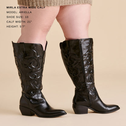 Mirla Black Leather Extra Wide Calf Boots | Dolce Vita Special Offer