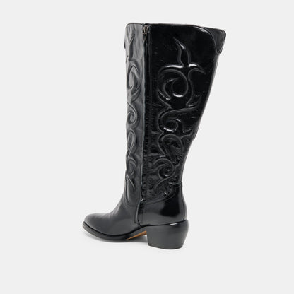 Mirla Black Leather Extra Wide Calf Boots | Dolce Vita Special Offer