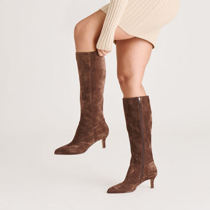 Aldy Dk Brown Suede Boots | Dolce Vita Latest