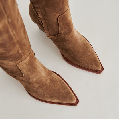 Raj Boots in Brown Suede | Women's Brown Suede Knee-High Boots
 – Dolce Vita | Dolce Vita Signature