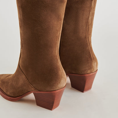 Raj Boots in Brown Suede | Women's Brown Suede Knee-High Boots
 – Dolce Vita | Dolce Vita Signature