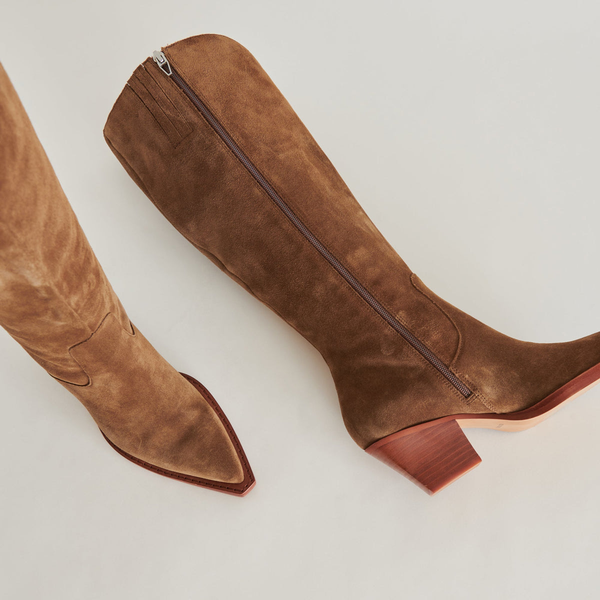 Raj Boots in Brown Suede | Women's Brown Suede Knee-High Boots
 – Dolce Vita | Dolce Vita Signature
