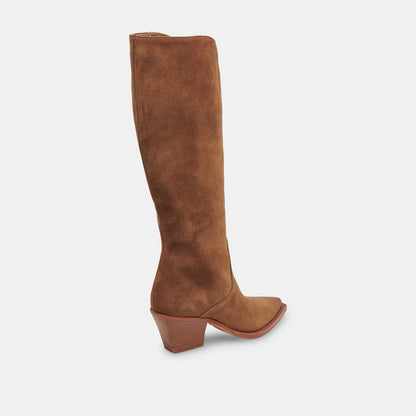 Raj Boots in Brown Suede | Women's Brown Suede Knee-High Boots
 – Dolce Vita | Dolce Vita Signature