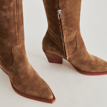 Raj Boots in Brown Suede | Women's Brown Suede Knee-High Boots
 – Dolce Vita | Dolce Vita Signature