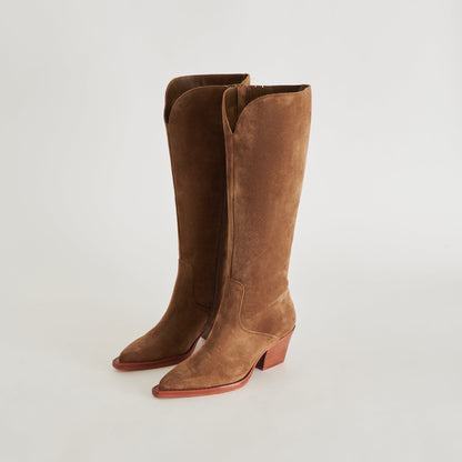 Raj Boots in Brown Suede | Women's Brown Suede Knee-High Boots
 – Dolce Vita | Dolce Vita Signature