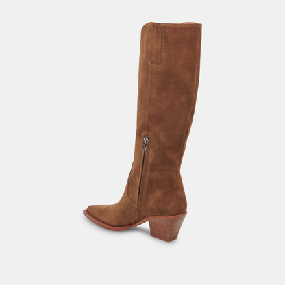 Raj Boots in Brown Suede | Women's Brown Suede Knee-High Boots
 – Dolce Vita | Dolce Vita Signature