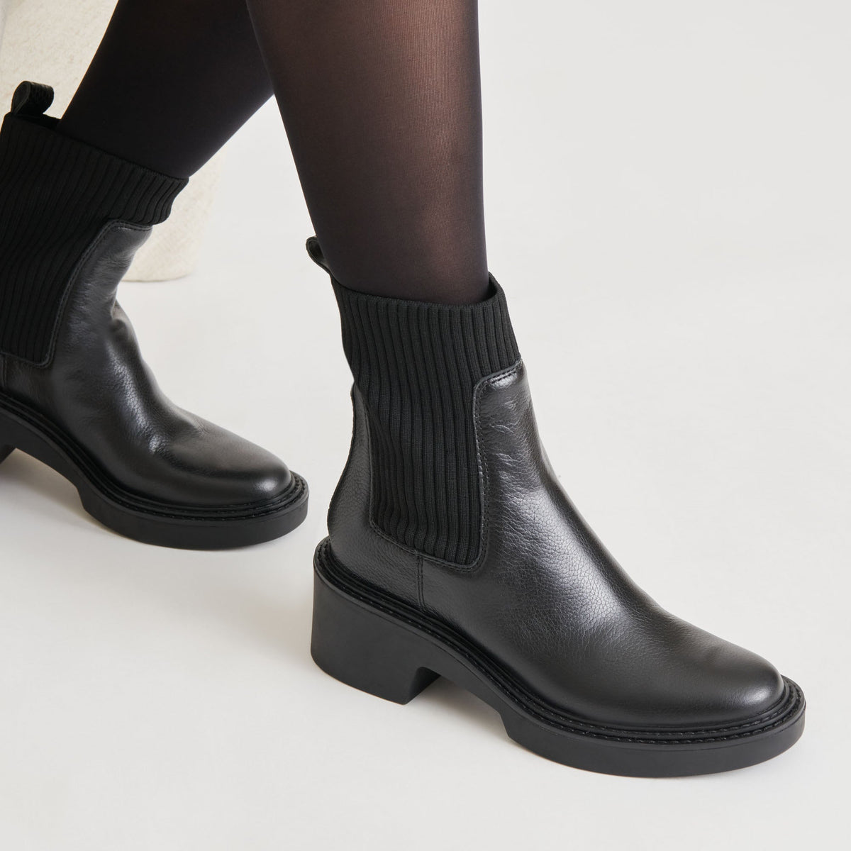 Hilora H2O Waterproof Black Leather Boots | Dolce Vita Essential