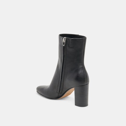 Suzy Wide Black Leather Booties | Dolce Vita Classic